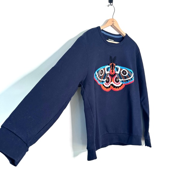 BONOBOS Critters Men’s Boucle Butterfly Fleece Crewneck Sweatshirt Size Large - Picture 4 of 7